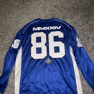 Blue and White Long Sleeve Jersey